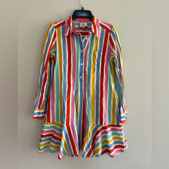 Tuckernuck Callahan Rainbow Stripe Shirtdress in Multi Color, size S - Picture 10 of 10
